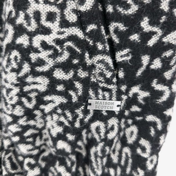 Maison Scotch Soda Leopard Animal Print Bomber Jacket Wool Blend Size 2 - Picture 3 of 11